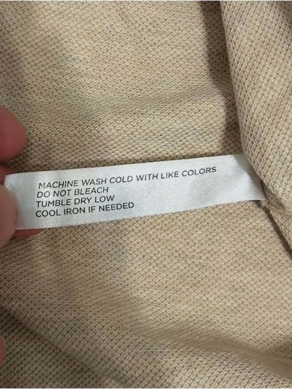 Tuckernuck Beige Trim Polo Top Size Large Preppy Coastal Chic - Picture 5 of 7